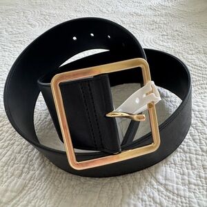 Calvin Klein Black Belt with Gold Buckle, M 🦋